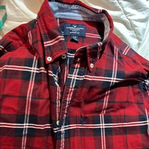 American Eagle Red Plaid Shirt